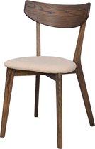 Rowico Home Ami Dining Chair Chêne foncé – avec coussin d'assise beige – Bois – Chêne Massief – Scandinave – Japandi – Marron foncé