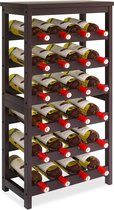 Bamboe Wijnrek 24 Opbergplanken voor wijndisplays met tafelblad 6-laags niet-oscillerende vrijstaande tafelmodel wijnorganizer bruin met gratis verzending