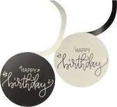 Folat - Crème noir swirls happy birthday - 6 stuks - 13 x 60 cm