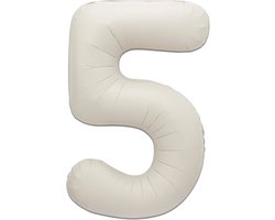 LUQ - Cijfer Ballonnen - Cijfer Ballon 5 Jaar Creme XL Groot - Helium Verjaardag Versiering Feestversiering Folieballon