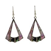 Behave Boucles d'oreilles - boucles d'oreilles - coquille d'ormeau - vintage - 5,5 cm