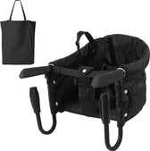 Chaise de table pliable, siège bébé, chaise haute, réhausseur avec sac de transport, pour petits enfants, pour la maison et les déplacements, capacité de charge jusqu'à 15 kg (noir)