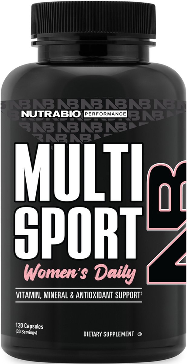 Goedkoopste NutraBio MultiSport voor Vrouwen - 120 Plantaardige Capsules