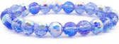 Angel Aura Kwarts Blauw Edelstenen Kralenarmband - Kralenarmband met Synthetische Kristallen - Pax Amare - 20cm