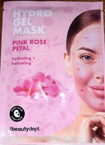 the Beautydept. sheetmask - hydrogel mask - pink rose - rozen gezichtsmasker - vegan - vochtingbrengend en kalmerend - tissue masker