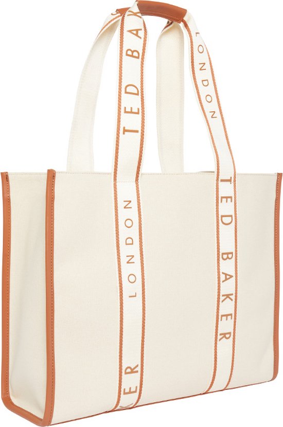 Ted Baker - Georjey Branded Webbing Canvas Tote Natural