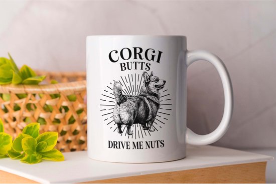 Mug Corgi Butts Drive me nut - Chiens - Cadeau - Cadau - PuppyLove - DogLovers - Chiens - Chiens - PuppyLiefde - Dog Lovers - WoefWoef