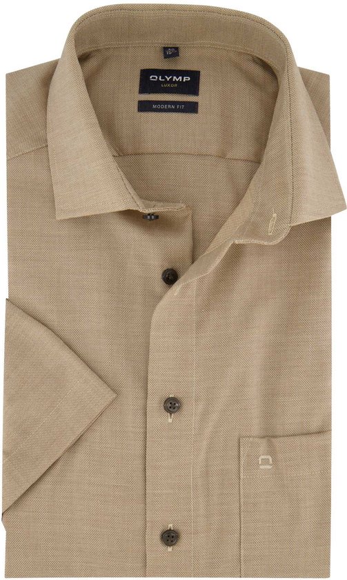 Chemise Olymp manches courtes marron
