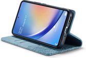 Samsung Galaxy S24 Bookcase hoesje - CaseMe - Mandala print Aqua - Kunstleer