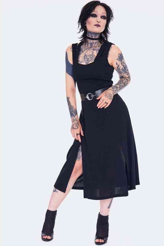Jawbreaker - Slashed Shoulder Lange jurk - Zwart