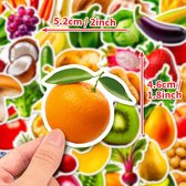 Mini groente & fruit boekstickers - Laptop stickers - plakstickers - 50 mini groente & fruit stickers - UV bestendig - verwijderbaar - waterbestendig - Stickerkamer®