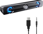 Sustainably C Soundbar PC – PC Speakers – Gaming Luidspreker – Mooie Ledlampen – USB – 3,5 mm AUX aansluiting – Computerbox voor PC, Monitor, Laptop, Telefoon - Zwart