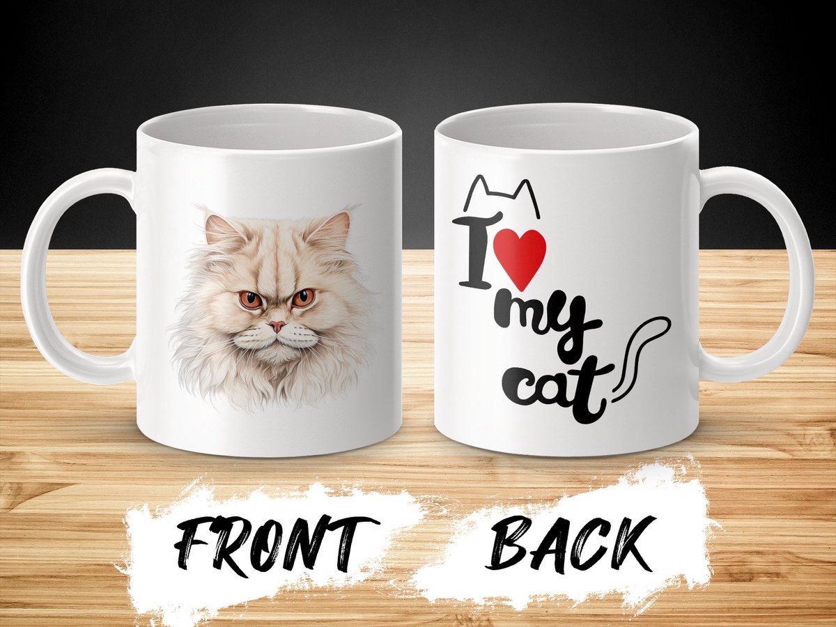 Mok British Longhair cat - kat - I love my cat - cat lovers - katten