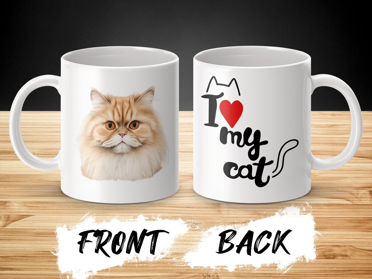 Mok British Longhair cat - kat - I love my cat - cat lovers - katten