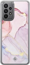 Casimoda® hoesje - Geschikt voor Samsung Galaxy A23 - Marmer roze paars - 2-in-1 case - Schokbestendig - Marble design - Verhoogde randen - Paars, Transparant