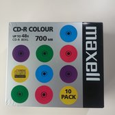 MAXELL CD-R 80 COLOUR 10 PACK 700MB