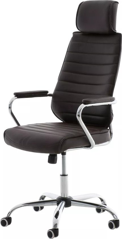 In And OutdoorMatch Premium Bureaustoel Berardo Clementine - 100% polyurethaan - Zwart - Op wielen - Ergonomische bureaustoel - Voor volwassenen - In hoogte verstelbaar