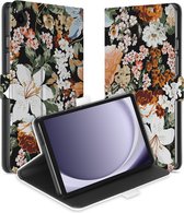 Uniek Geschikt voor Samsung Galaxy Tab A9 Tablethoesje Dark Flowers Design | B2C Telecom