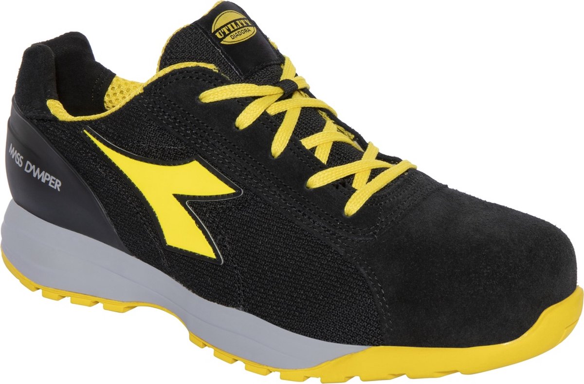 Utility Diadora Sicherheitsschuhe Glove Mds Text Low S1Ps Fo Hro Sr Coal/Green Fluo-35