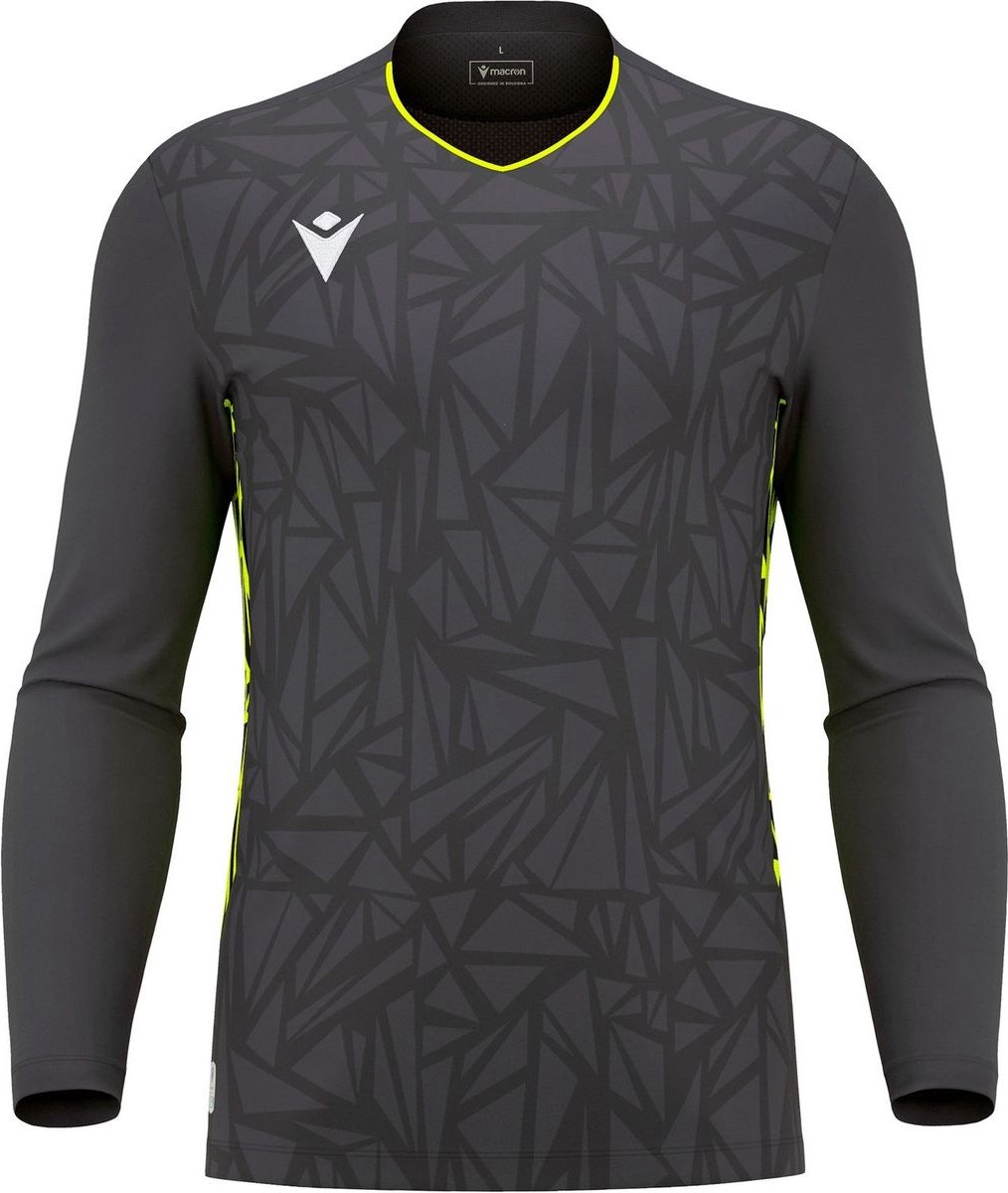 Macron Corvus Eco Keepershirt Lange Mouw Heren - Antraciet / Fluogeel | Maat: XXL