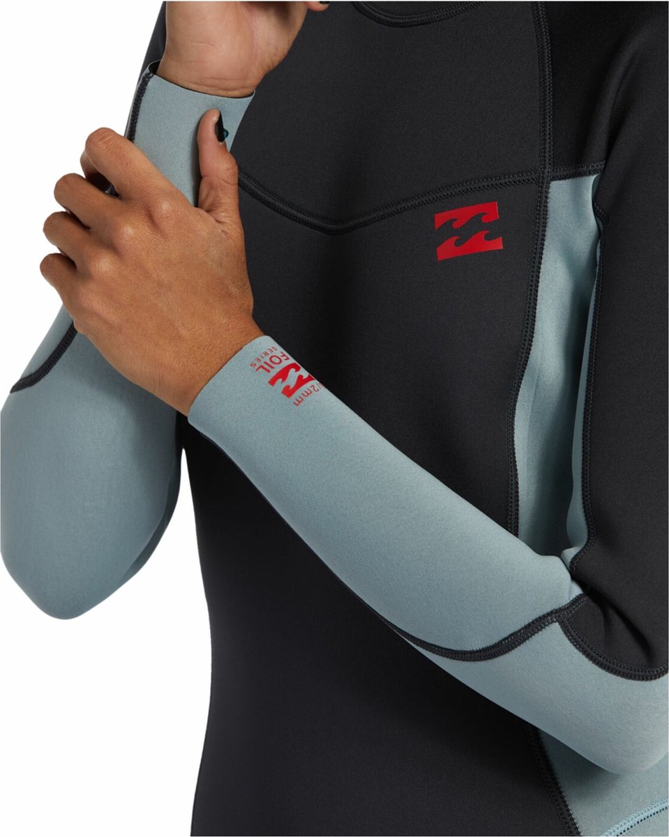 2025 Billabong Dames Foil 3/2mm Flatlock Rug Ritssluiting Wetsuit ABJW