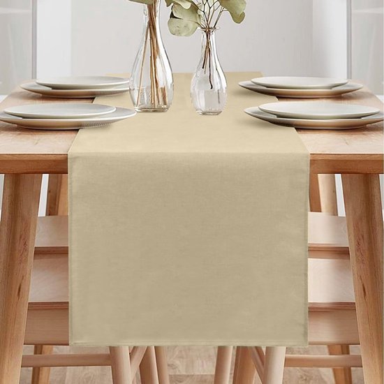 Chemin De Table Printemps Moderne Gris 40x140 Cm - Lavable, Imperméable, Aspect Lin