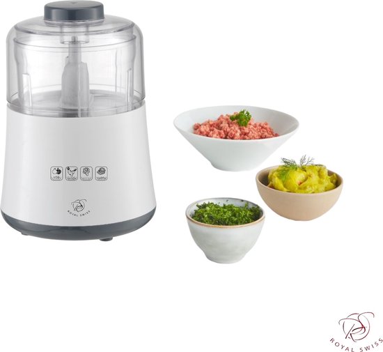 Royal Swiss® Elektrische Hakmolen 0,5L - Mini Chopper - Uienhakker - Keukenhakker - 500W - Voor Groenten, Knoflook, Noten & Vlees — afbeelding 5