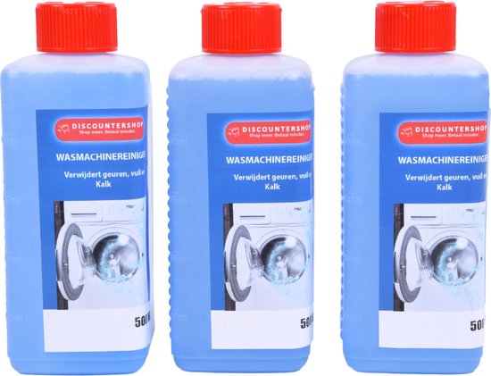 Foto: Wasmachinereiniger strong 500ml set van 3 anti kalk multireiniger voor optimale onderhoud blauw kunststof fles