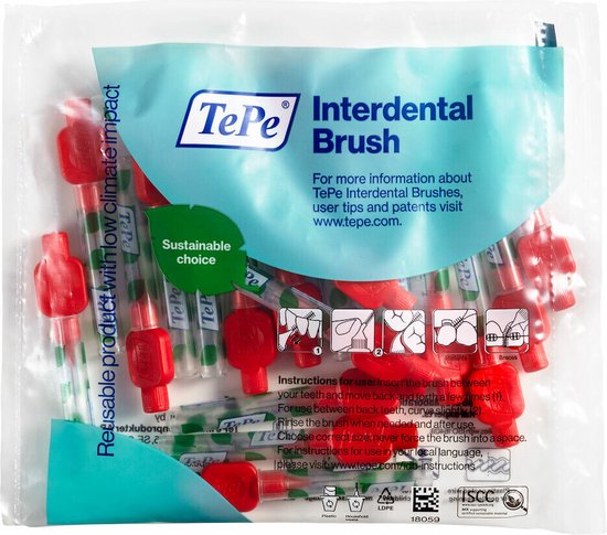 Foto: 6x tepe interdentale ragers original 0 5 mm rood 20 stuks