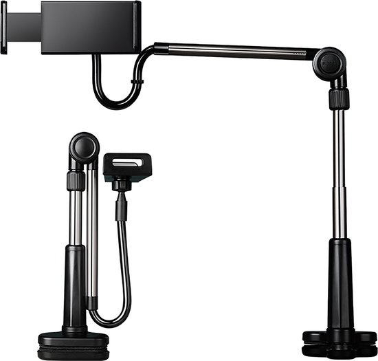 Foto: Yono tablet houder met flexibele arm statief geschikt voor bureau tafel en bed zwart