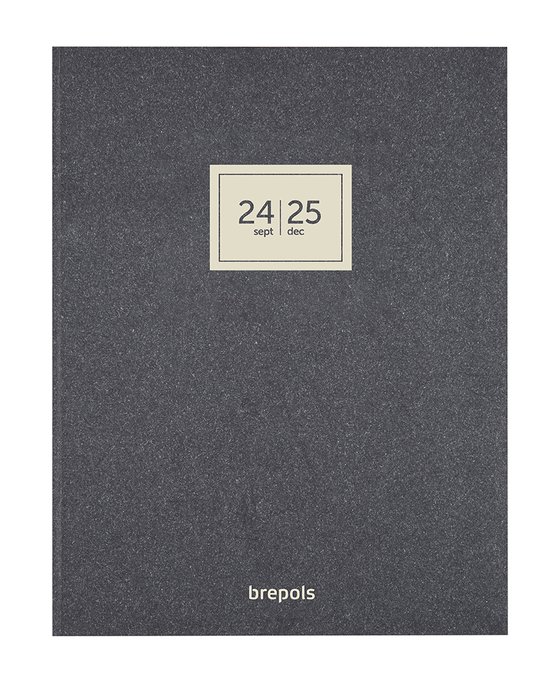 Brepols agenda 2024-2025 - 16 MAANDEN - A4 ESSENZ - Weekoverzicht - Antraciet - 21 x 27 cm