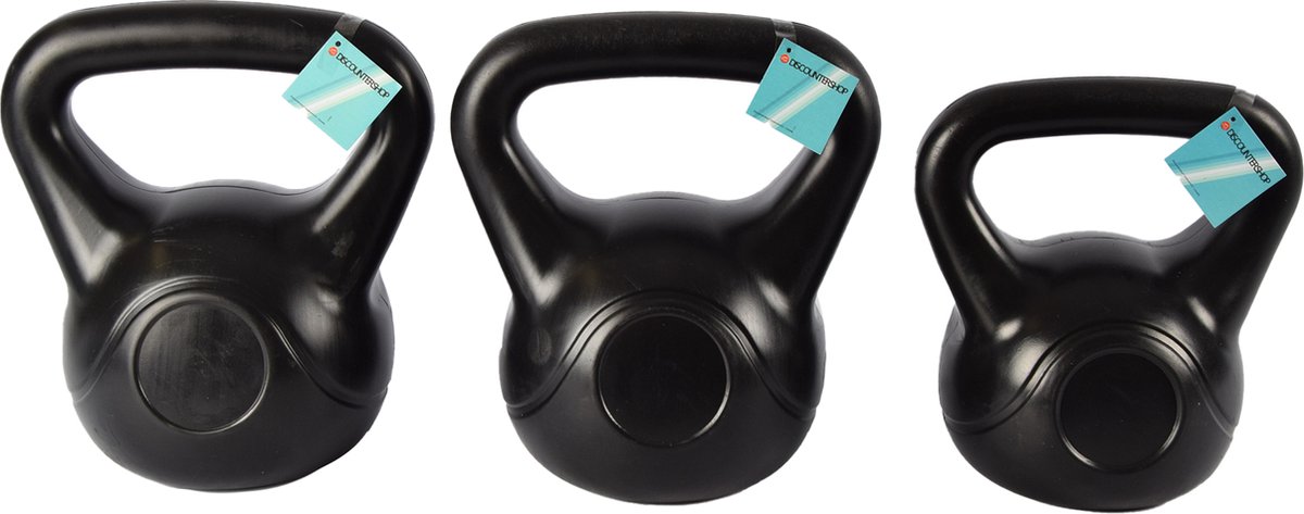 Zwarte 10 kg Kettlebell - Duurzaam Kunststof met Cementvulling - Gewichten Voor Krachtige Workouts - Fitness & Training – foto 4