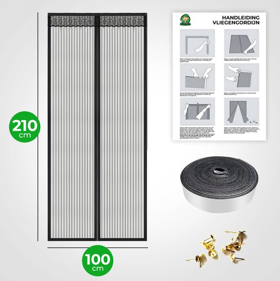 VerminBuster Vliegengordijn Magnetisch - Luxe Deurhor - 210 x 100 cm - Deurgordijn - Horgordijn Deur