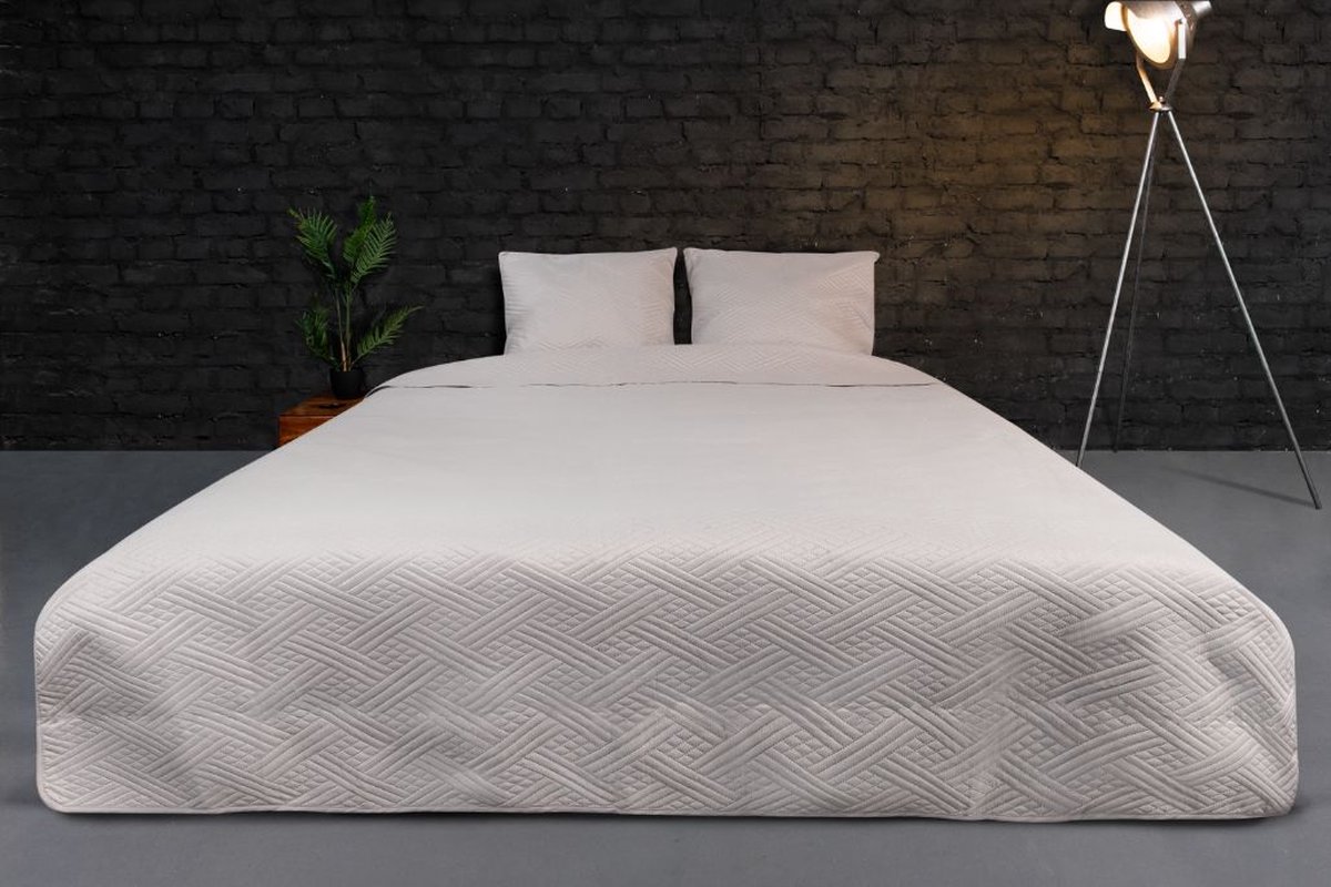 Zydante Home® Bedsprei Incl. 2 Hoezen -Beige Layers - 220x240 cm + 2 * 60x70 cm