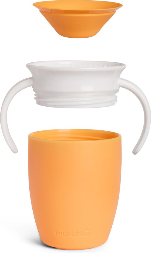 Munchkin Miracle Anti-Lek 360° Drinkbeker - Trainer Cup - Oefenbeker voor Baby en Kind - 207ml - Oranje - Munchkin