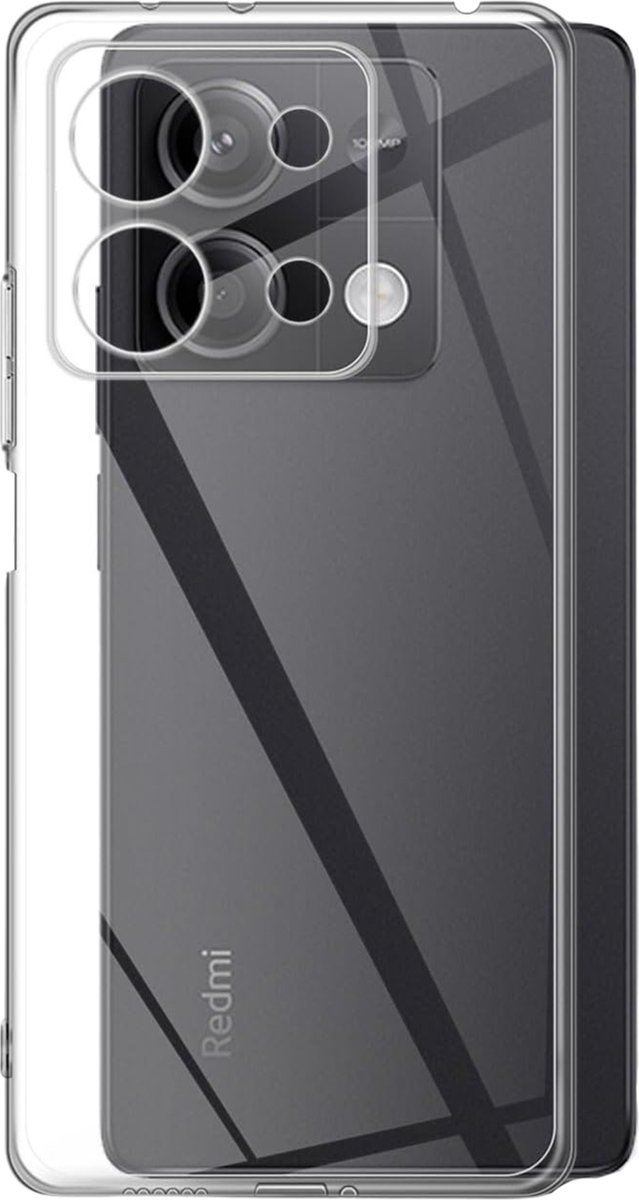 Coque De Protection Silicone Transparente + 2 Films Verre Trempé Pour Xiaomi Redmi Note 13 5G - Neuf