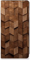 Book Wallet Case geschikt voor Samsung Galaxy A25 Wooden Cubes