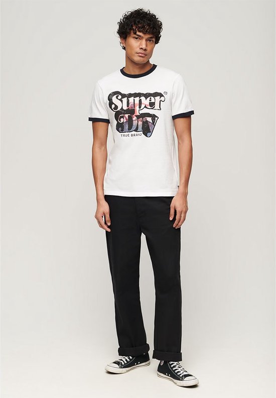 Superdry T-shirt à manches courtes avec logo photographique Wit 3XL Homme