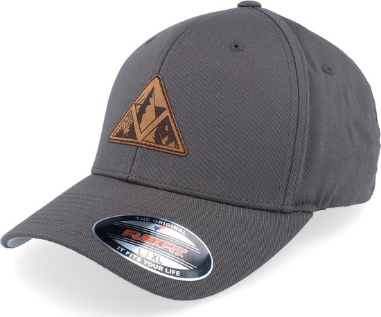 Hatstore- Triangle Shape Mountain Patch Dark Grey Flexfit - Wild Spirit Cap