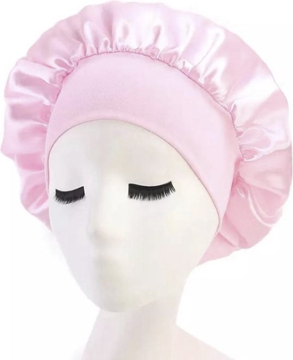 Knaak Slaapmuts - Satijnen Bonnet XL - Roze - Beschermt Haar Tijdens Slapen - Comfortabele Slaapmuts Satijn