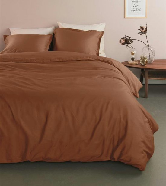 Ambiante Satin Uni dekbedovertrek - Eenpersoons - 140x200/220 cm - Bruin van Ambiante — afbeelding 5