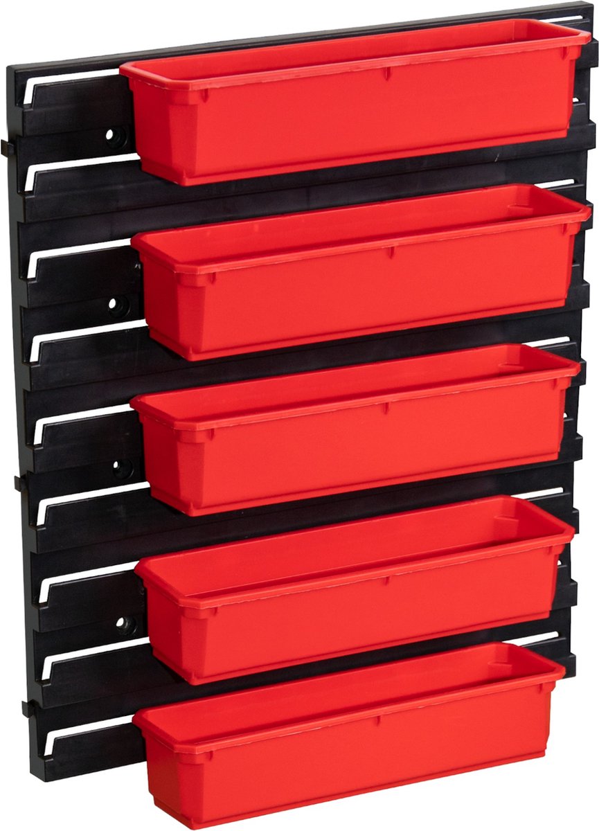 Qbrick Systeemcontainerset nr. 4 Werkplaatswand 39 x 35 cm met 4 containers voor PRO Organiser 100 Expert / 200 Expert / PRO Lade 3