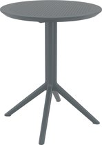 CLP Sky klaptafel - Inklapbare tafel - Rond of vierkant - Tuintafel - Voor binnen en buiten - UV-bestendig - Weerbestendig donkergrijs rond