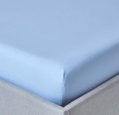 Homescapes Drap-housse Bleu 100% coton Égyptien 200 fils 140 x 190 cm