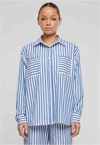 Urban Classics - Striped Relaxed Shirt Blouse - XL - Wit/Blauw