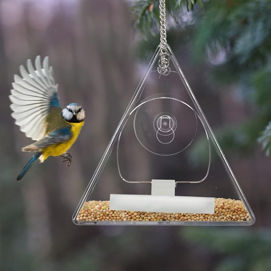 vogelvoederhuisje, voedersilo voor kleine vogels, voor het raam, vogelhuisje, HBD... bol