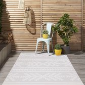 Flycarpets Caprenia Creme Buitenkleed - Vloerkleed Buiten - Laagpolig Tuinkleed, Tuintapijt, Buitentapijt - 240x340 cm