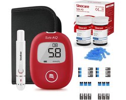 Glucosemeter - Glucosemeter - Bloedsuikermeter - Voordeelpakket met 25 Teststrips & 25 Lancetten - Diabetes Meter - Glucosemeter Inclusief Opbergtas en 2 Batterijen