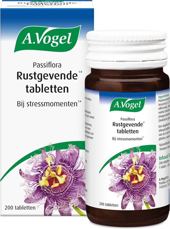 A.Vogel Passiflora Rustgevende tabletten - Passiebloem helpt bij stressmomenten.* - 200 st - A.Vogel