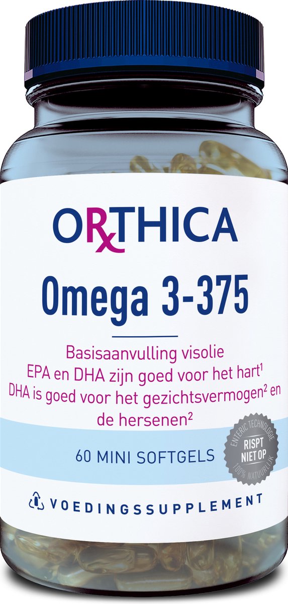 Goedkoopste Orthica Omega 3-375 - vetzuren uit visolie - 60 mini softgels